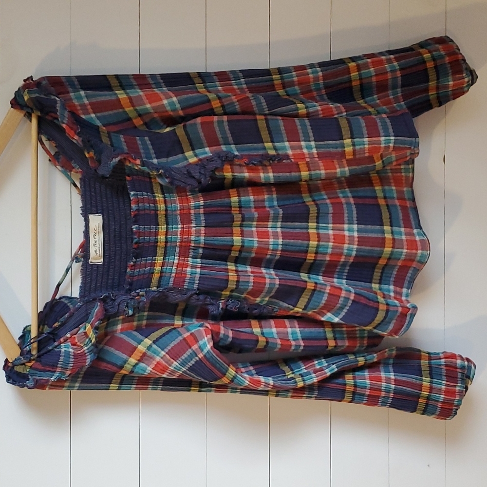 Free People: We The Free Plaid Baby Doll Pullover Blouse